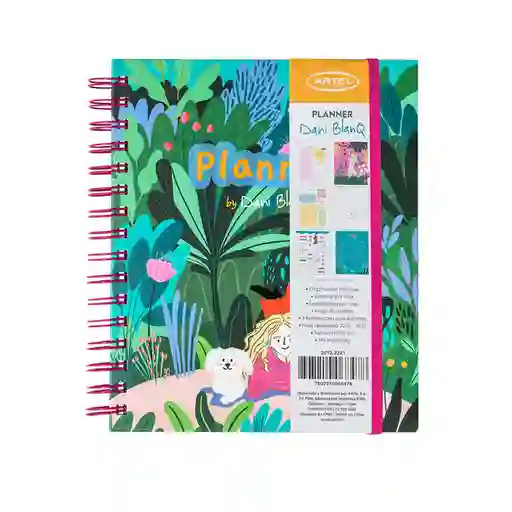 Artel Importado Planificador Espiral Con Solapa Dani Blanq Selva 12 m