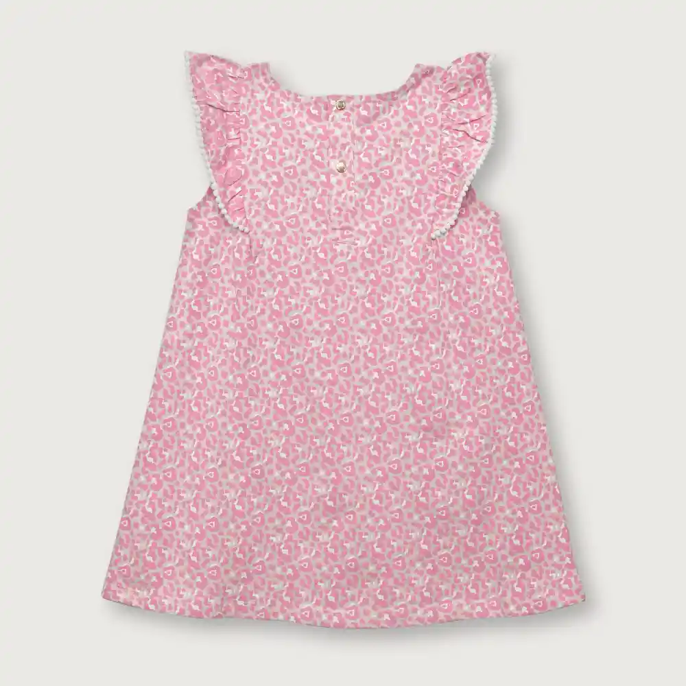 Vestido Manga Alita De Niña Rosado Talla 2a