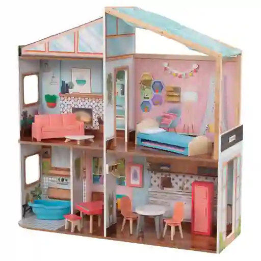 Casa Muñecas Diseñada Por mi de Madera Para Muñecas Tipo Barbie