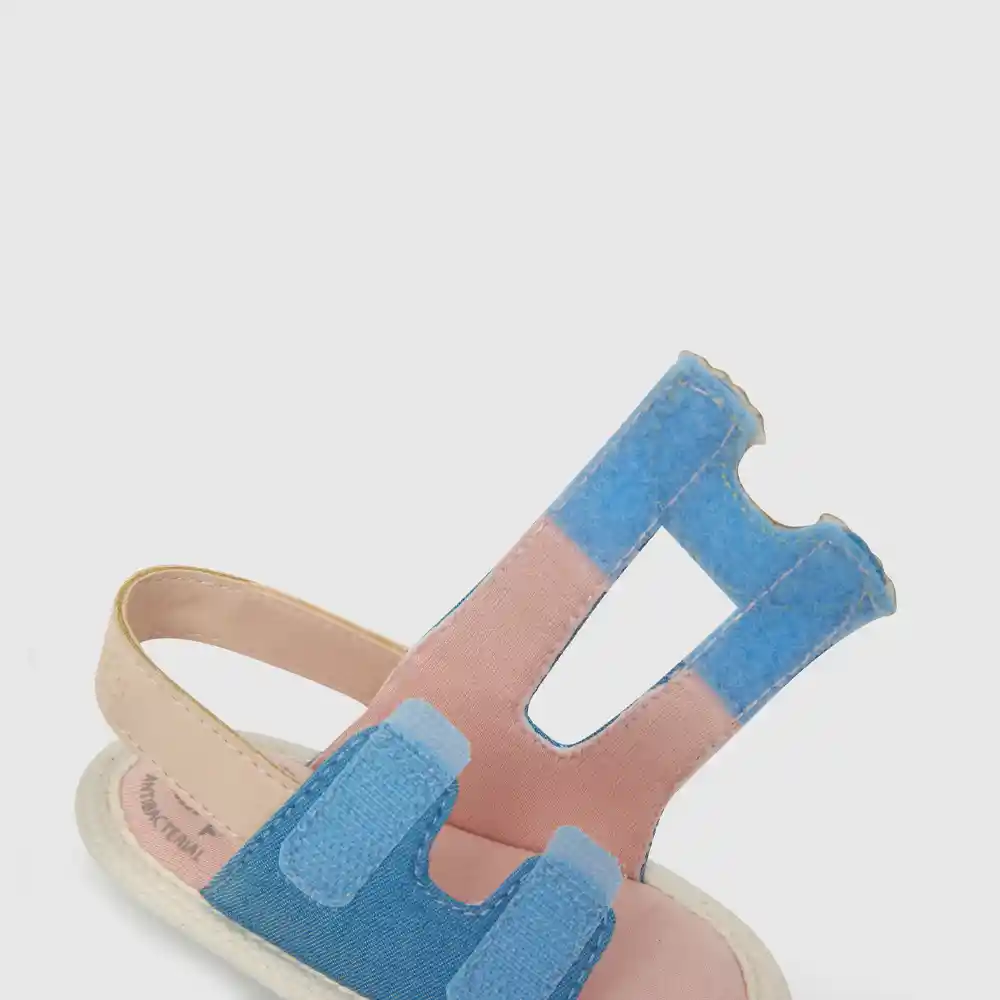 Sandalias Con Velcro Arcoíris De Niña Azul Talla 14