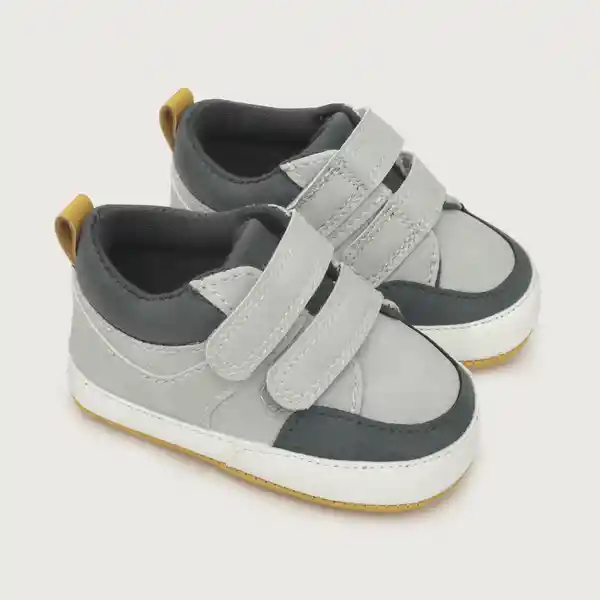 Zapatillas Urbana Doble Velcro de Niño Bebé Gris T.17 Opaline