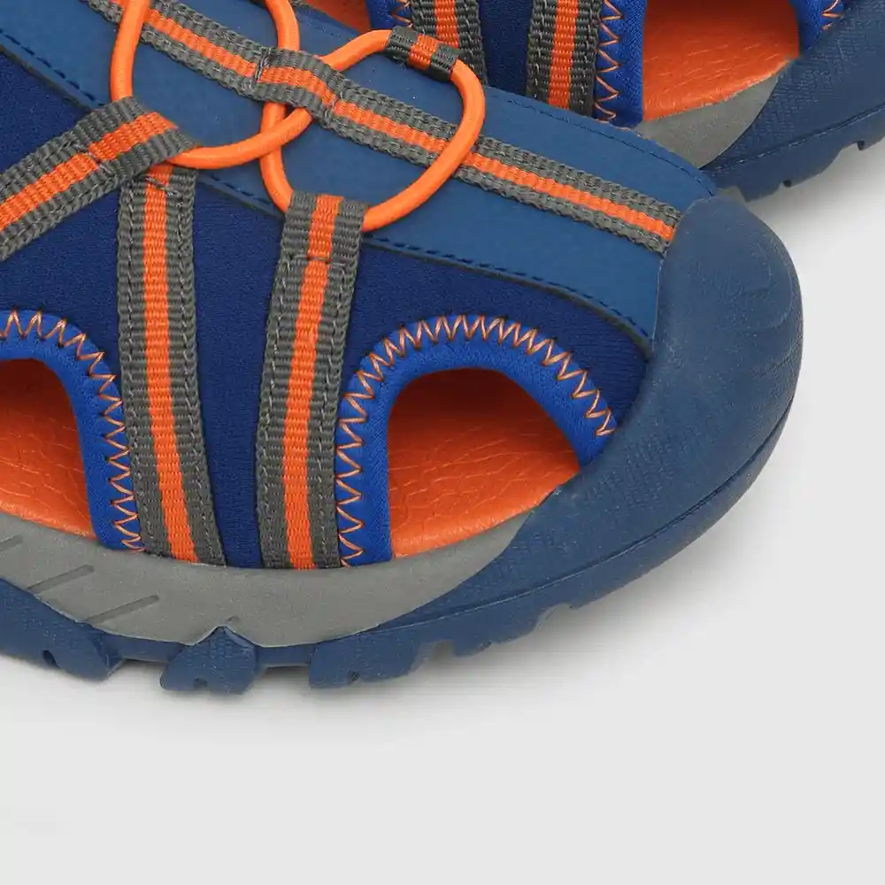 Sandalias Cintas Cruzadas Niño Azul Y Naranja Talla 29
