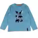 Polera Manga Larga Niño Denim Pillín Talla 4 A