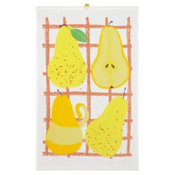 Paño Cocina de Algodón Velour Amarillo Estampado