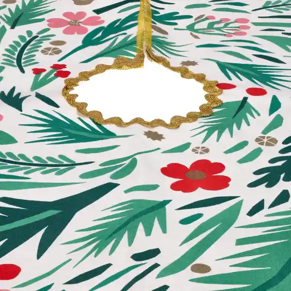 Cubre Árbol Con Estampado Navideño Diámetro 90 cm Casaideas