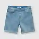 Bermuda Elasticado de Niño Light Blue Talla 6A Colloky