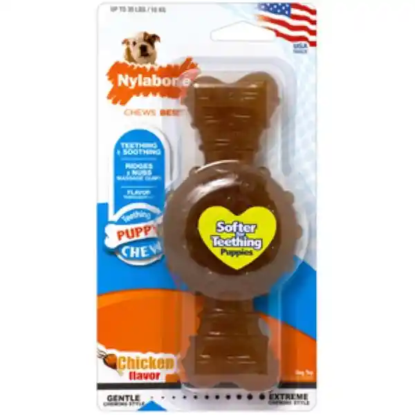 Nylabone Juguete Puppy Chew Masticable Hueso Con Aro Pollo