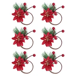 Set Anillo Servilletas Flores Navidad 9 x 10 x 54 cm Casaideas