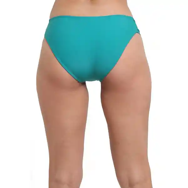 Bikini Clásico Costados Drapeados Verde Talla L Samia