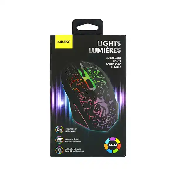 Miniso Mouse Con Luces de Colores Para Gaming