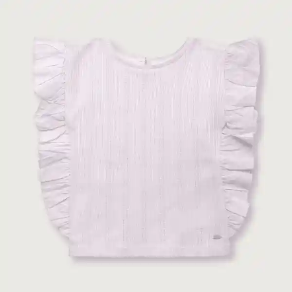 Polera Rib Vuelos de Niña Lila Talla 18M Opaline