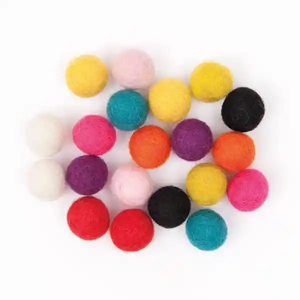 Bolitas Fieltro Mix Colores 1,5cm Rico 20