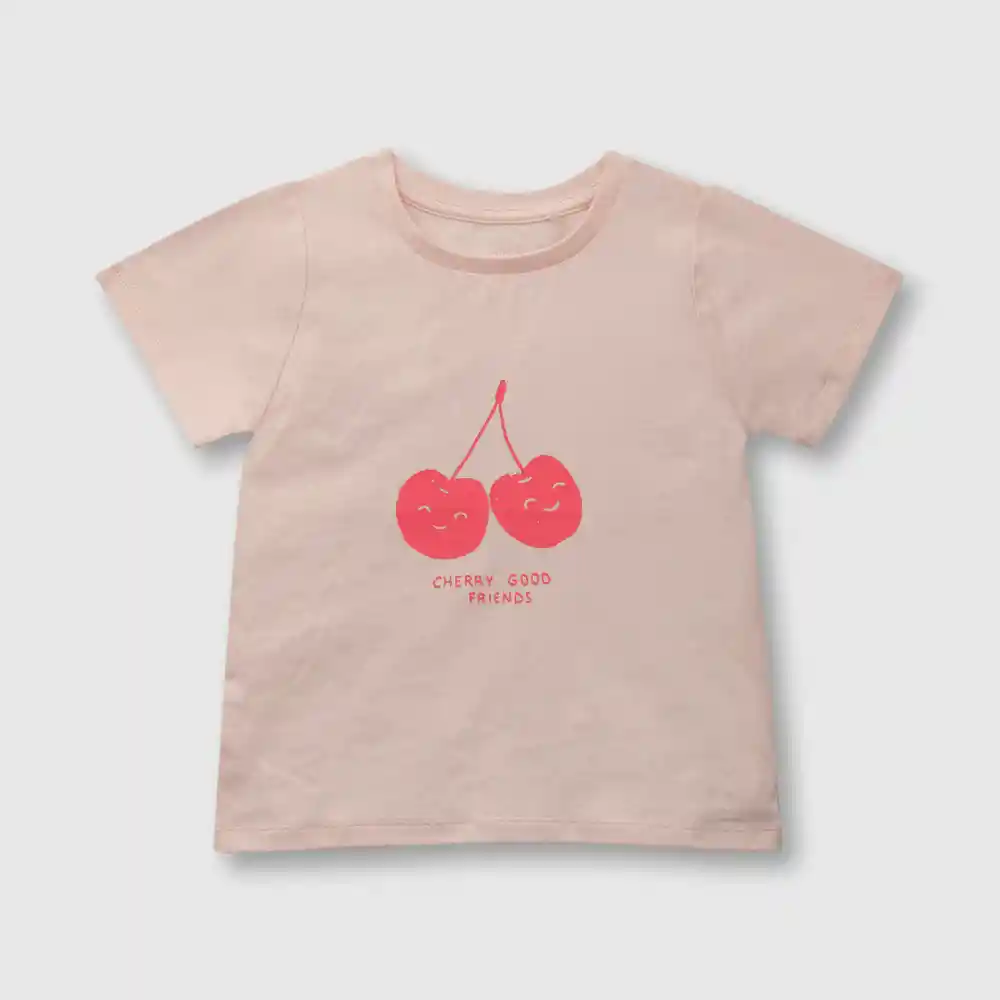 Polera Cerezas De Niña Rosado Talla 24m