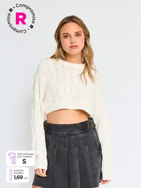 Index Suéter Manga Larga Cemanga Color Ecru S S25