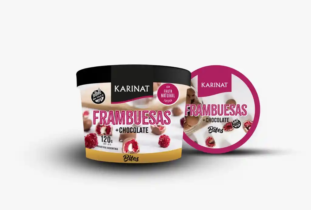 Karinat Bites de Frambuesas Bañadas con Chocolate