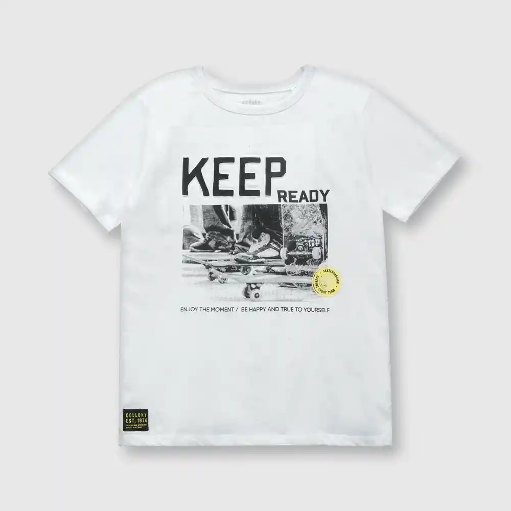 Polera Urbano De Niño Blanca Talla 12a