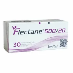 Flectane Antiinflamatorio (500 mg/20 mg) Comprimidos con Recubrimiento Entérico
