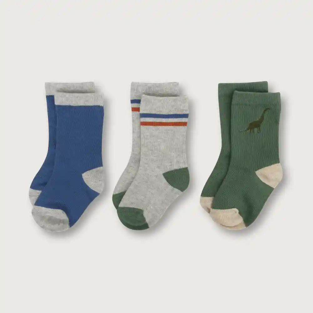 Pack De Calcetines Dinosaurios De Niño Verde Talla 20/22