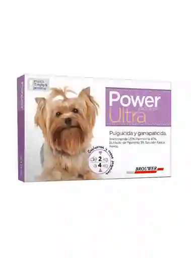 Power Ultra Pulguicida-Garrapaticida (5.15 %/40 %/3%) Solución Tópica para Perros Cachorros y Razas Pequeñas 