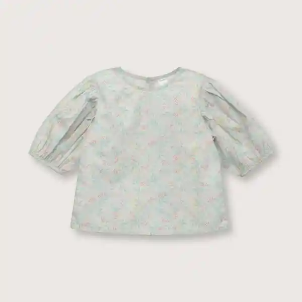 Opaline Blusa Flores Para Niña Aqua Talla 18M