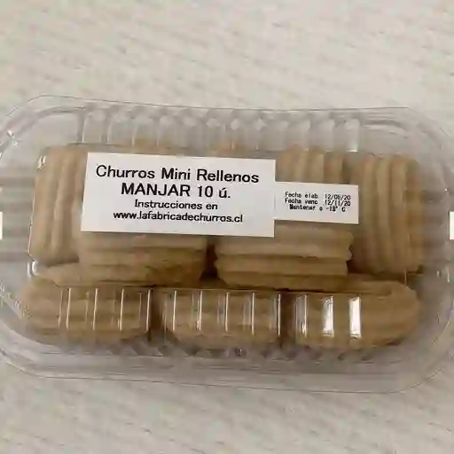 Mini Churros Rellenos con Manjar Congelados Caja de 10 Uni