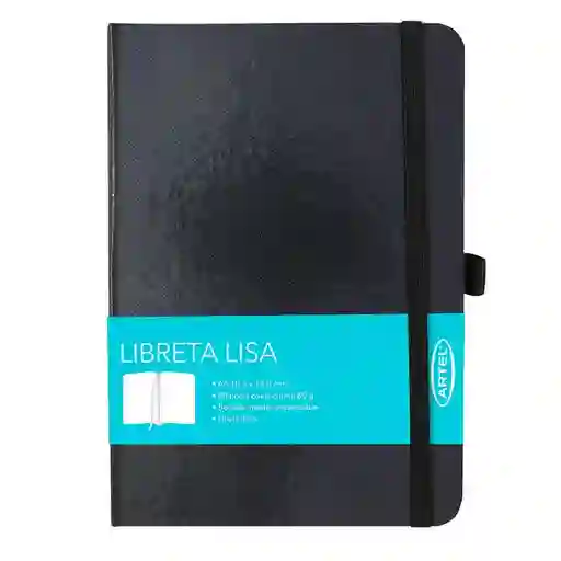 Libreta lisa A6 80 hj tapa negra elást