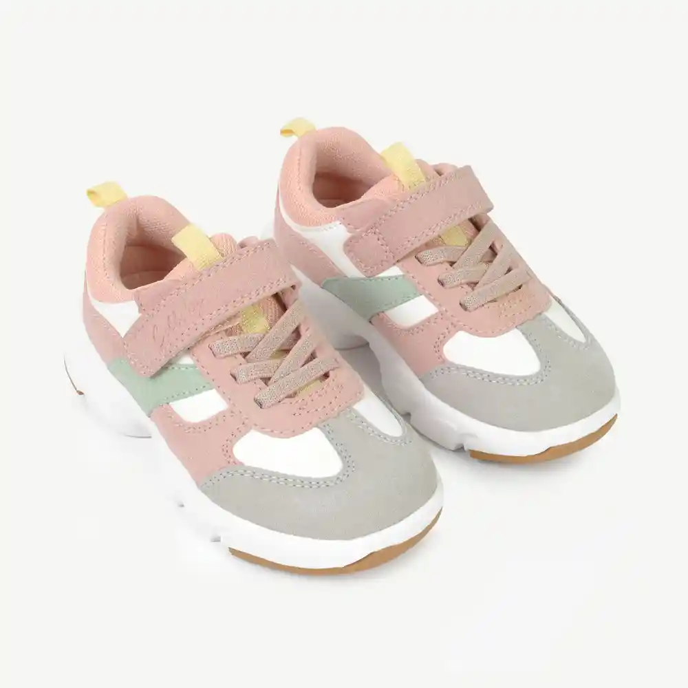 Zapatillas Urbana De Niña Tipo Chunky Gris Talla 30