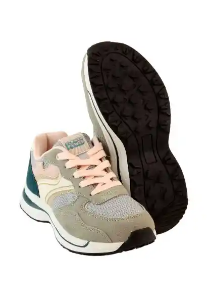 Zapatillas Sport Cordón W24 Niña Gris 35 910 Ficcus