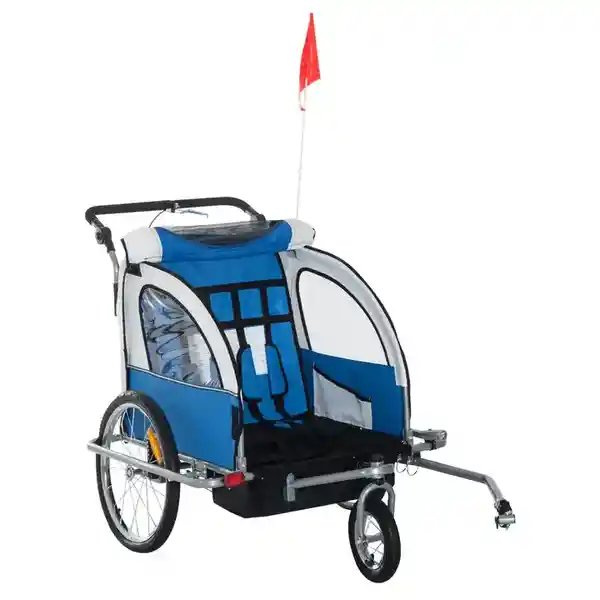 Baby Trailer Carrito de Paseo Rueda 360 Azul - CONS-08Z