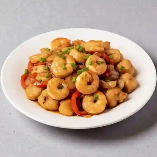 Salteado pollo con camaron