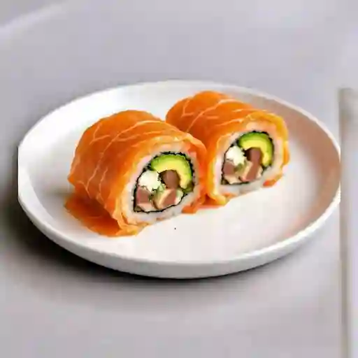Roll atún envuelto en salmón