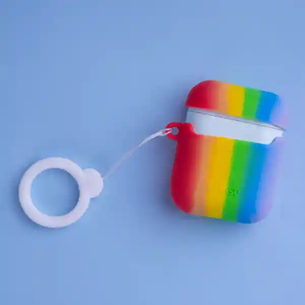 Estuche Protector Airpods Color Blocking Rainbow Miniso