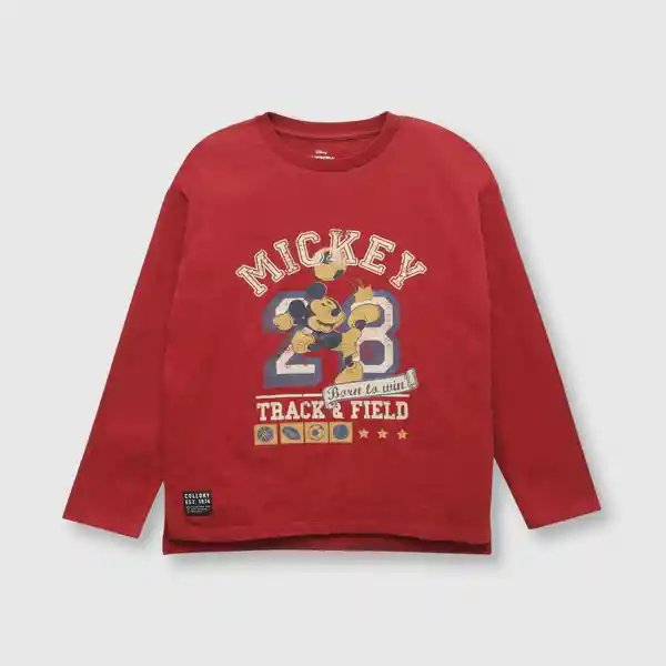 Polera de Niño Mickey Sport Wine Vino Talla 10A Colloky