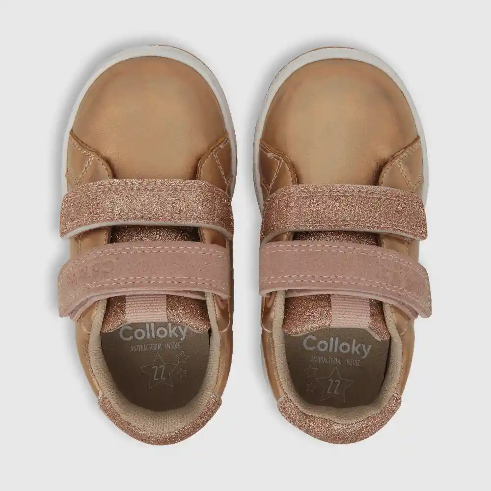 Zapatillas Urbana Dos Velcros De Niña Rosado Talla 24