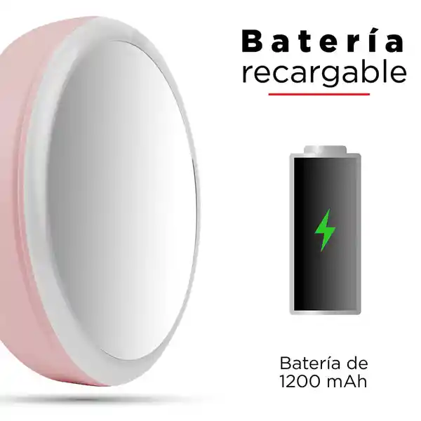 Lámpara de Mesa Giratoria Led Con Espejo Mod S5501 Rosa Miniso