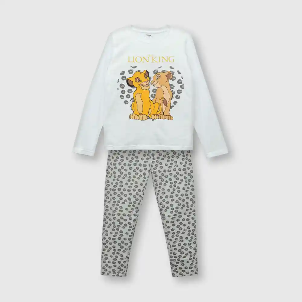 Pijama Simba De Niña Gris Talla 4 Años