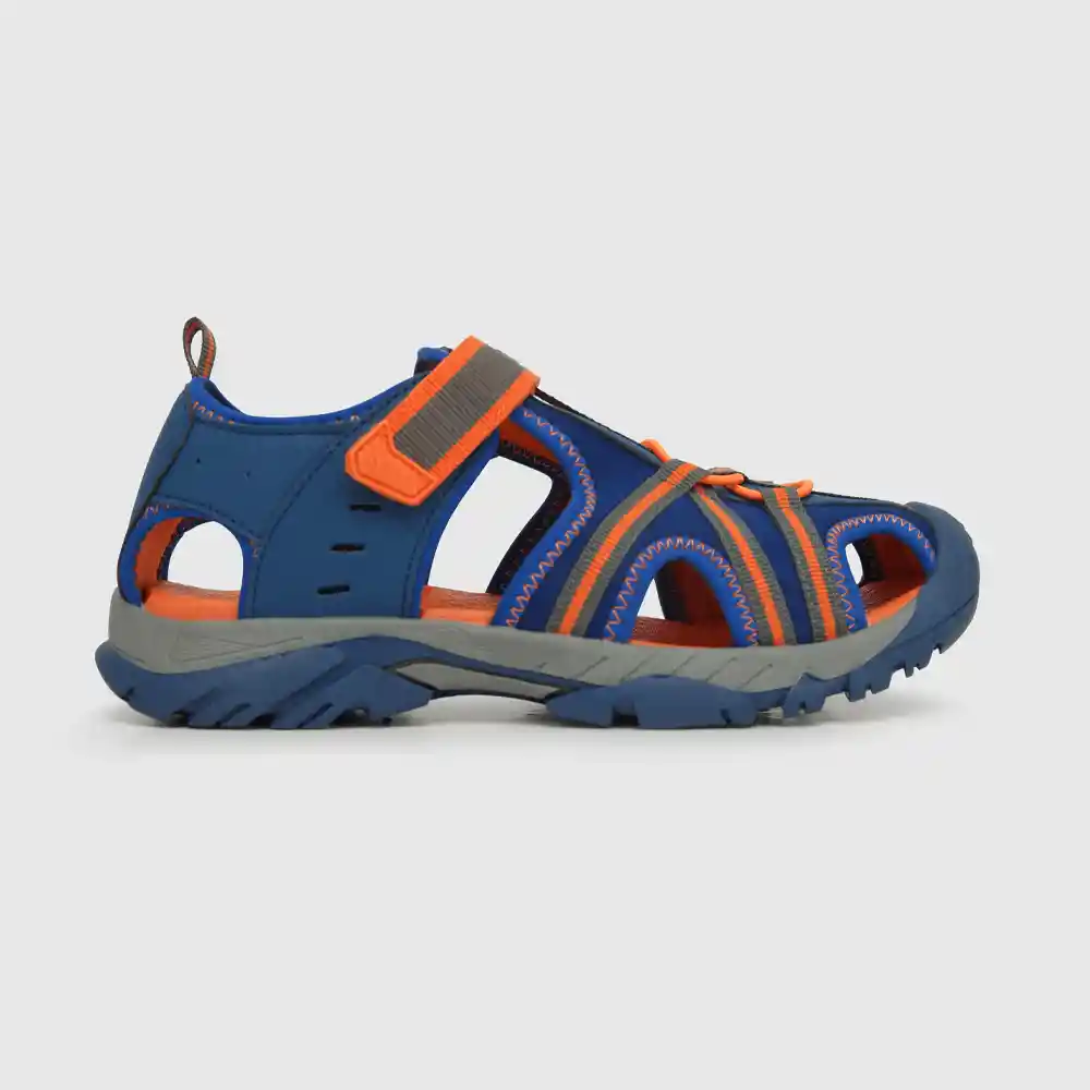 Sandalias Cintas Cruzadas Niño Azul Y Naranja Talla 29