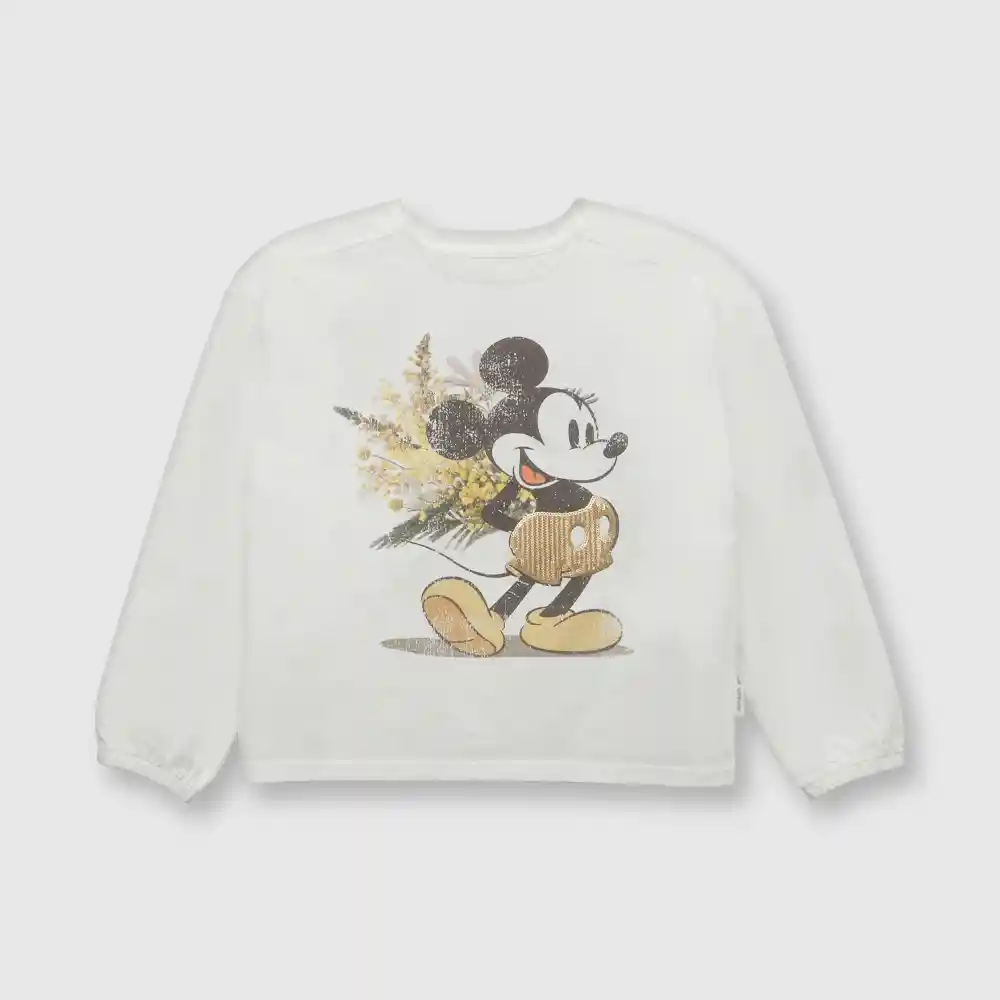 Polera Minnie De Niña Blanca Talla 4 Años