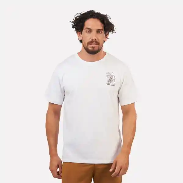 Polera Manga Corta Hombre M Mochilera Blanco Atakama Outdoor