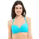 Bikini Sostén Con Copa Blanda C-D Turquesa Talla 46 Samia