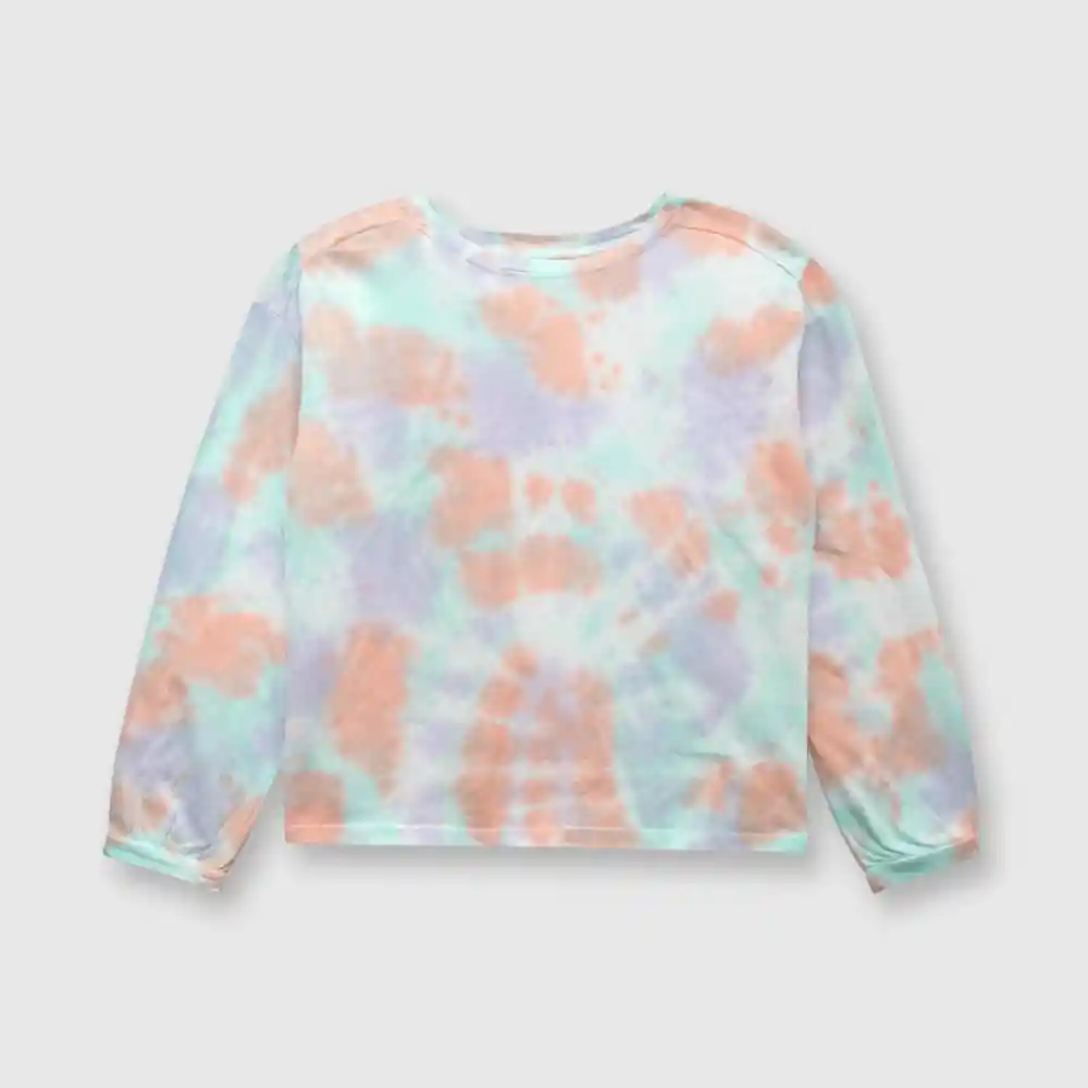 Polera Tie Dyed De Niña Morada Talla 8a