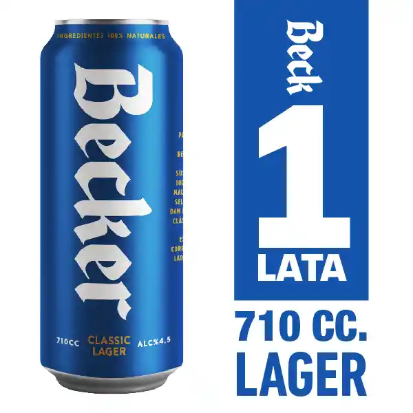 Cerveza Becker Lata Grande, 710 Cc