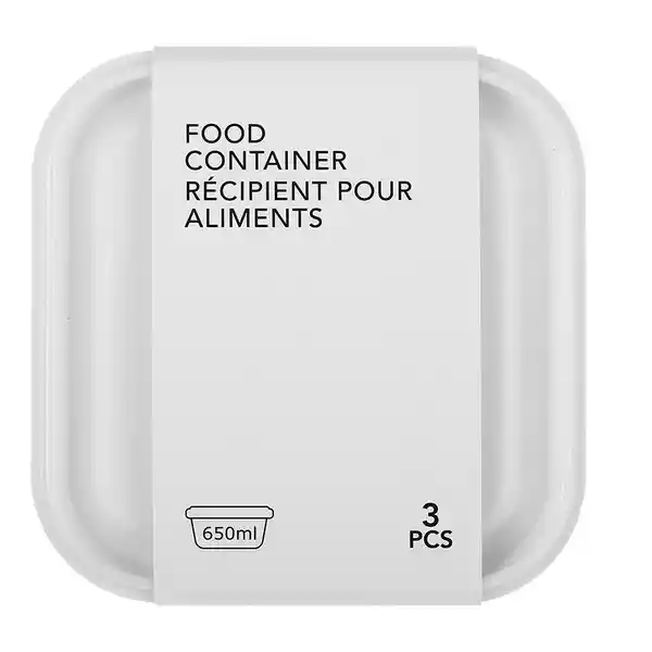 Miniso Set de Contenedor Plástico Color Mixto Capacidad 650 mL