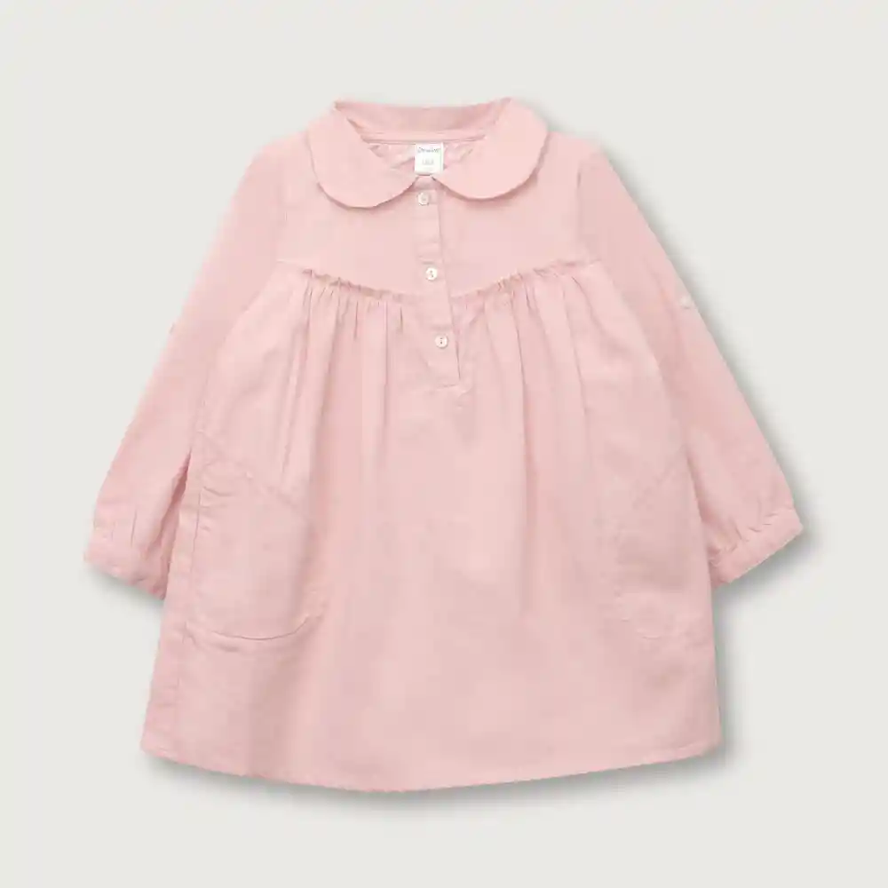 Vestido Tipo Camisero De Niña Rosado Talla 2a