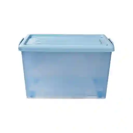 Caja Organizadora Ruedas Color Transpaernte Azul 80 L