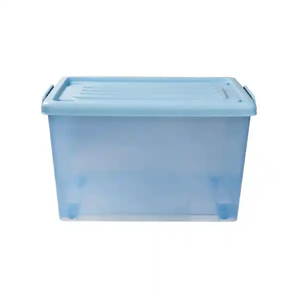 Caja Organizadora Ruedas Color Transpaernte Azul 80 L