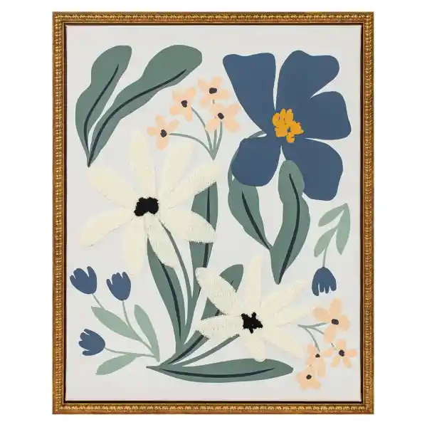 Cuadro Flores Azul 40 x 50 cm Ripley Home