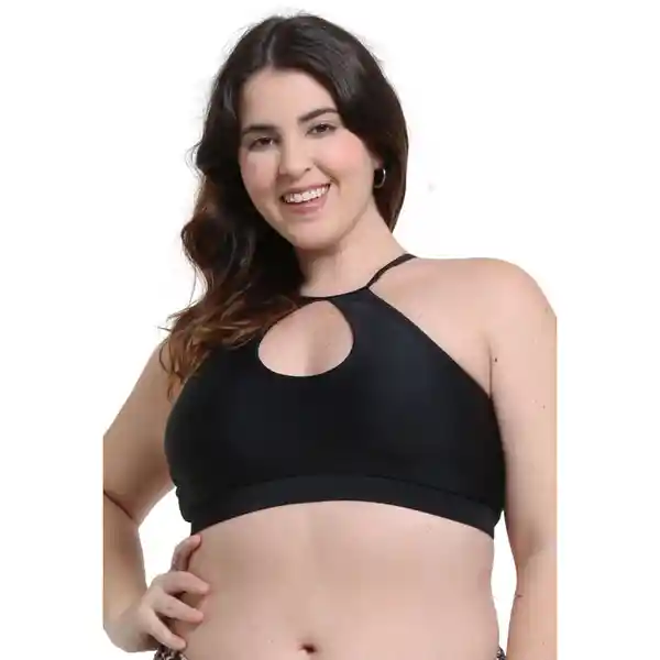 Peto Deportivo Halter Negro Talla XL Samia