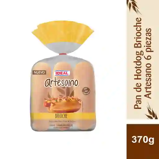Pan Hot Dog Brioche Artesano 6p