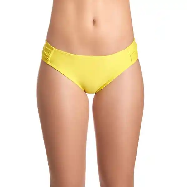 Bikini Calzón Con Drapeado Amarillo Talla L Samia